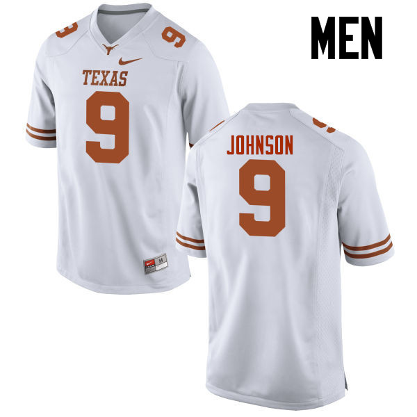 Men #9 Collin Johnson Texas Longhorns College Football Jerseys-White